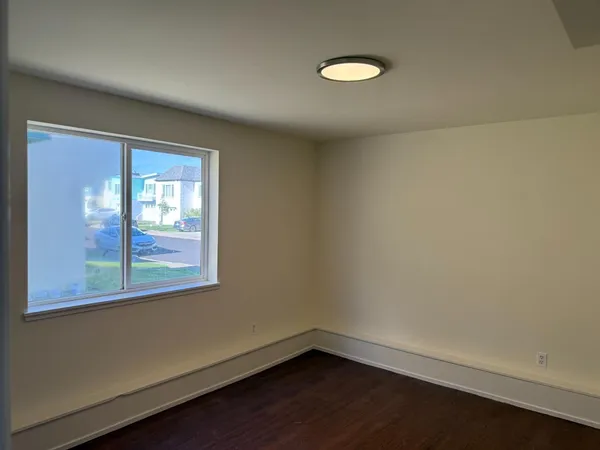 an empty room with a window