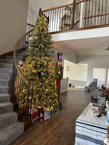a view of entryway with wooden floor