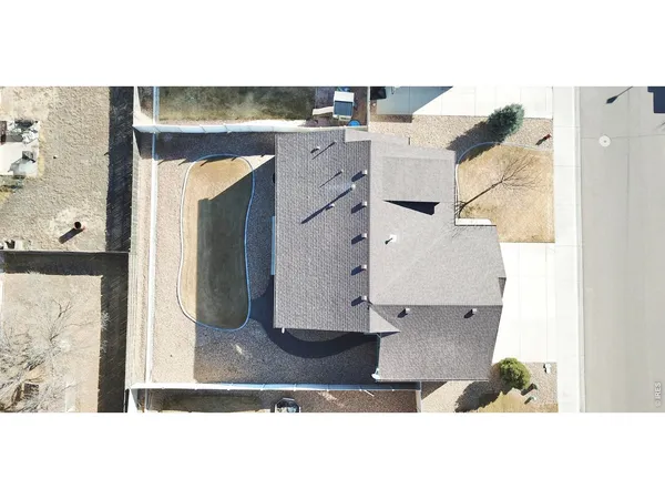 an aerial view of a house