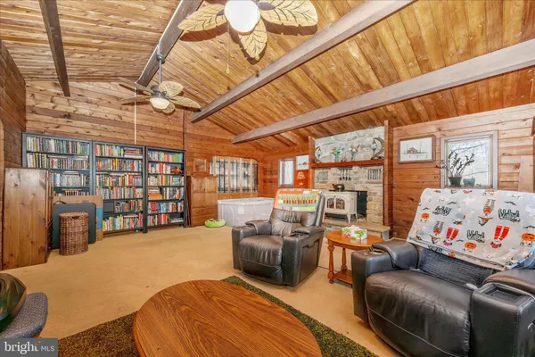 a bedroom with furniture