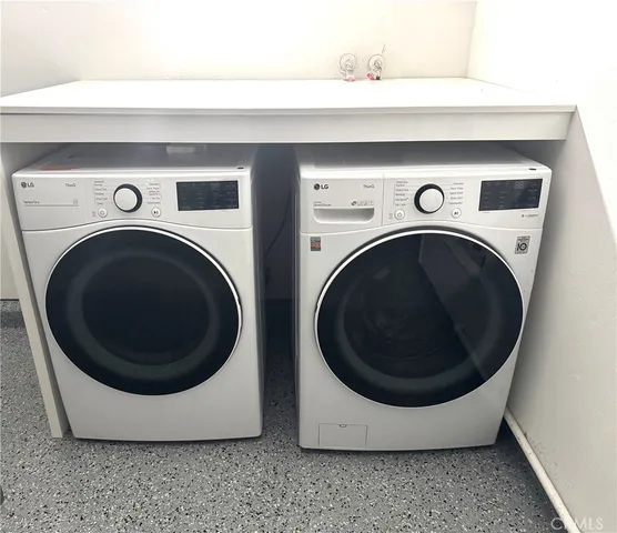 a view of a room with racks on the wall