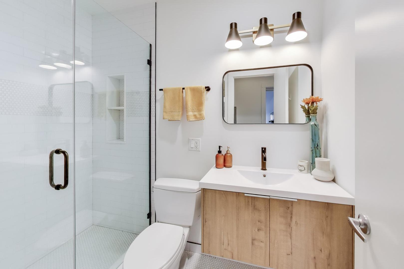 4410 North Troy Street, Unit 301 Chicago, IL 60625 - Photo 20 of 23 a bathroom with a sink vanity mirror and toilet