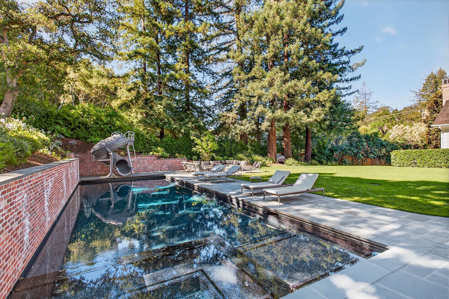 351 Walsh Road Atherton, CA 94027 - Photo 53 of 65 a view of backyard with swimming pool and green space