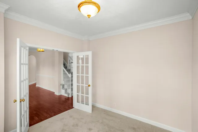a view of entryway with wooden floor