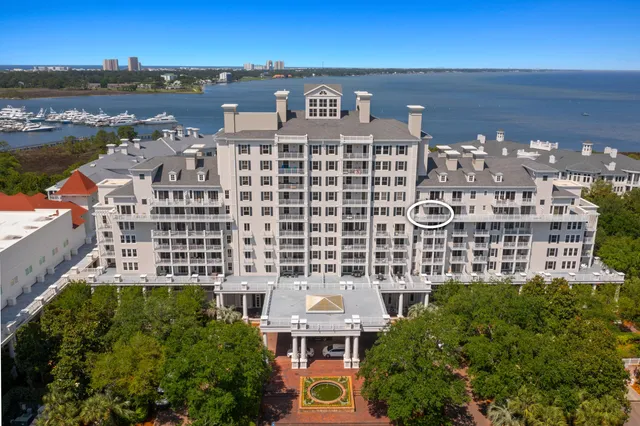 a view of a building with a lake view
