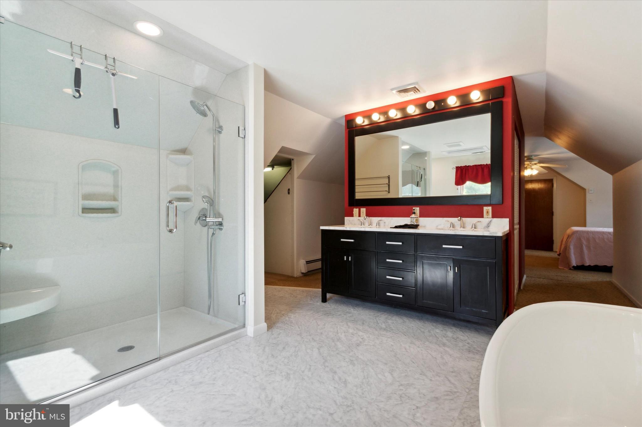 1457 Holcomb Road Huntingdon Valley, PA 19006 - Photo 21 of 47 Updated Bathroom with Shower and Soaking Tub