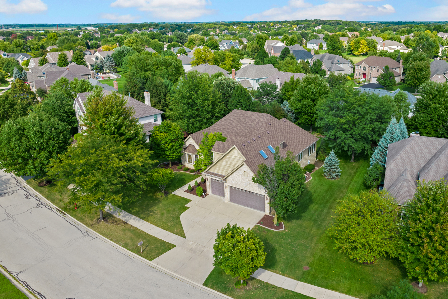 749 Merrill New Road Sugar Grove, IL 60554 - Photo 2 of 43 an aerial view of residential houses with outdoor space and street view