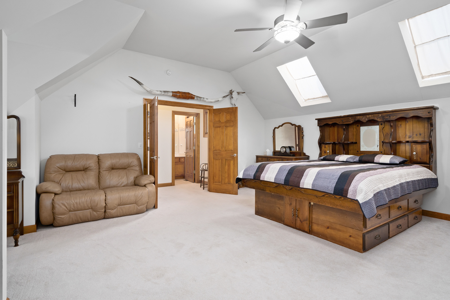 749 Merrill New Road Sugar Grove, IL 60554 - Photo 25 of 43 a bedroom with a bed couch chandelier and a window