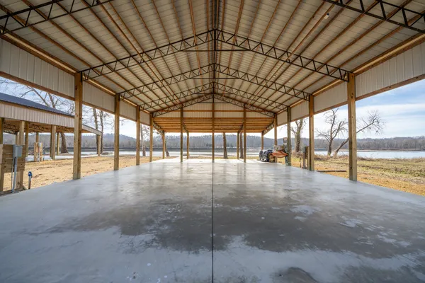 a view of an empty room with a sliding door