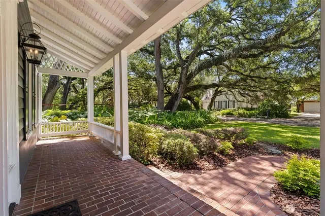 a view of backyard with green space