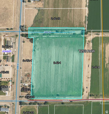 200 North 275th Street East Joseph, UT 84739 - Photo 1 of 1 Aerial view of property's location featuring property boundaries highlighted