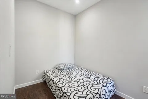 a bedroom with a bed