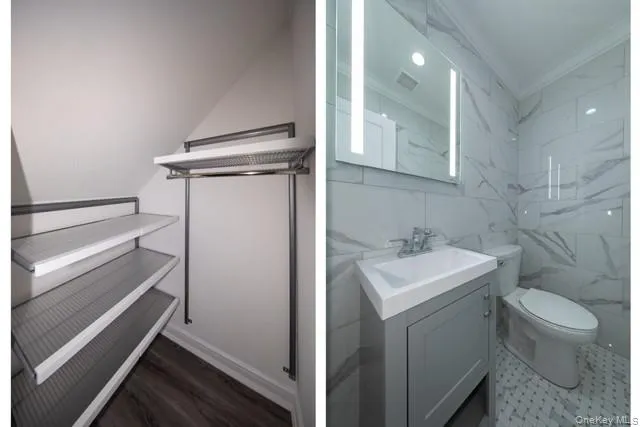 a bathroom with a sink toilet and vanity