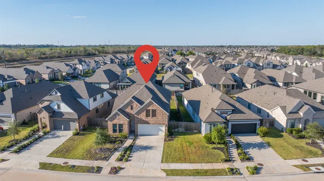 an aerial view of multiple house