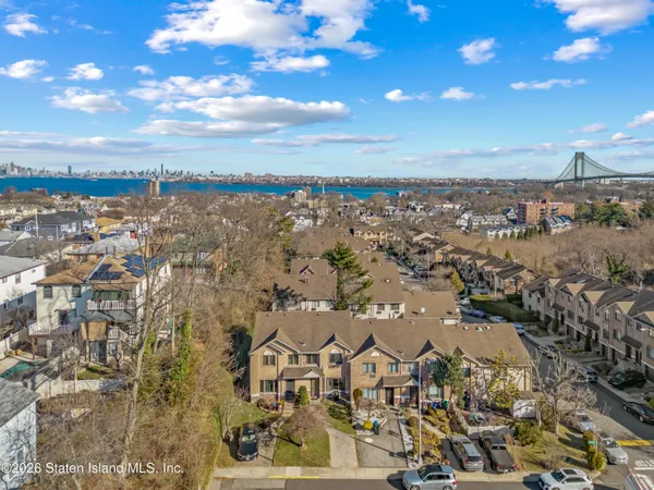 an aerial view of multiple house