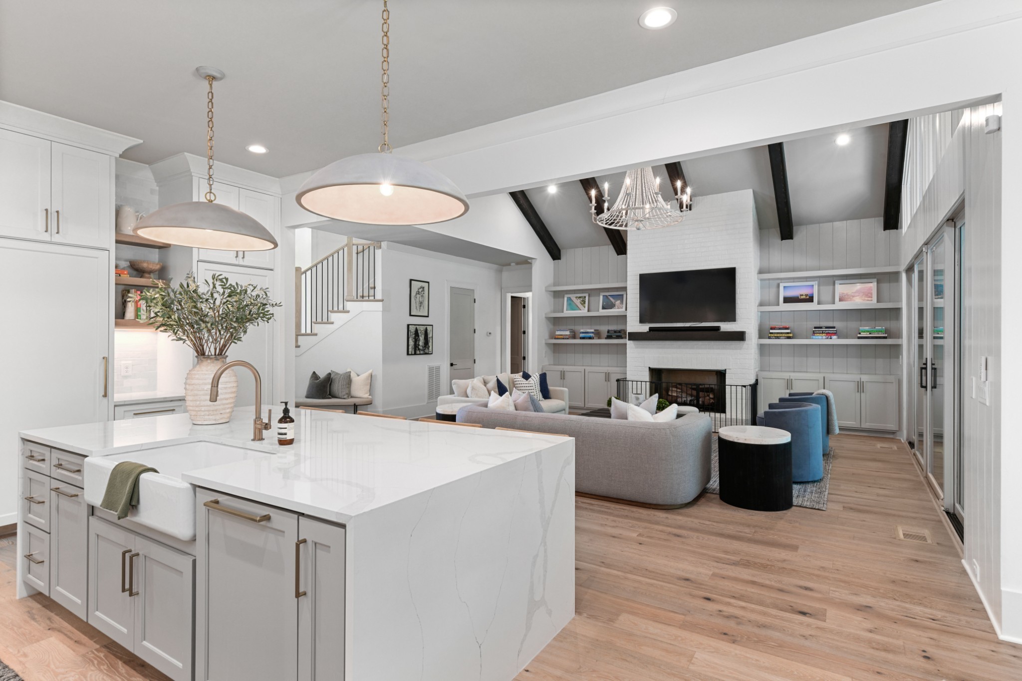 2847 Sugar Tree Road Nashville, TN 37215 - Photo 13 of 52 a kitchen with stainless steel appliances kitchen island granite countertop a sink and a microwave