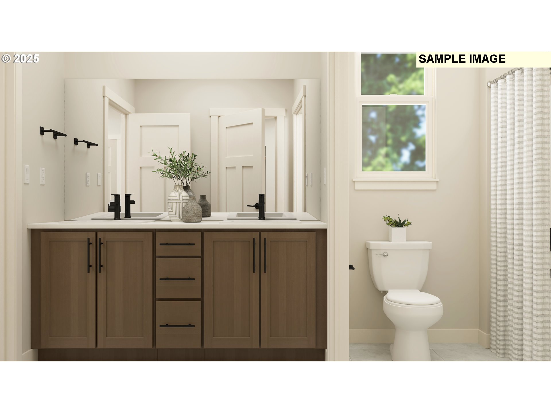 5385 North 87th Avenue Camas, WA 98607 - Photo 10 of 23 a bathroom with a sink a toilet a mirror and shower