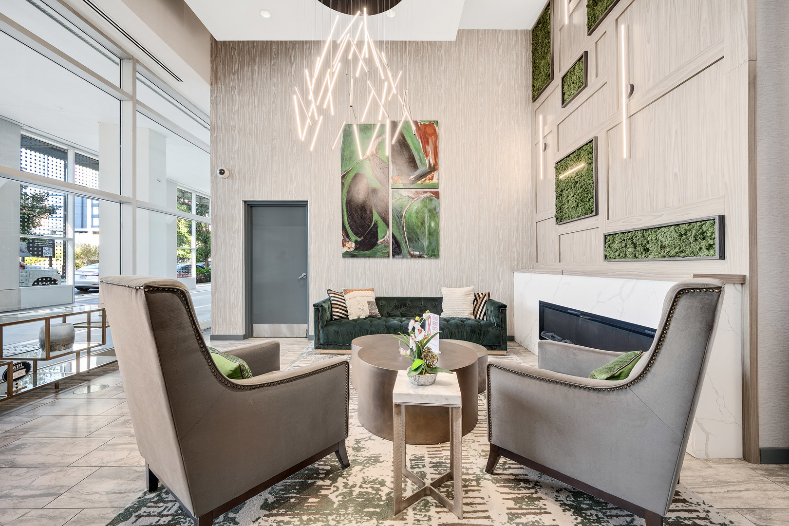 701 South Wells Street, Unit 3006 Chicago, IL 60607 - Photo 23 of 32 a living room with furniture a chandelier and a window