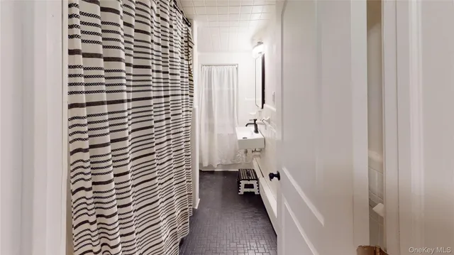 a bathroom with a sink and a shower