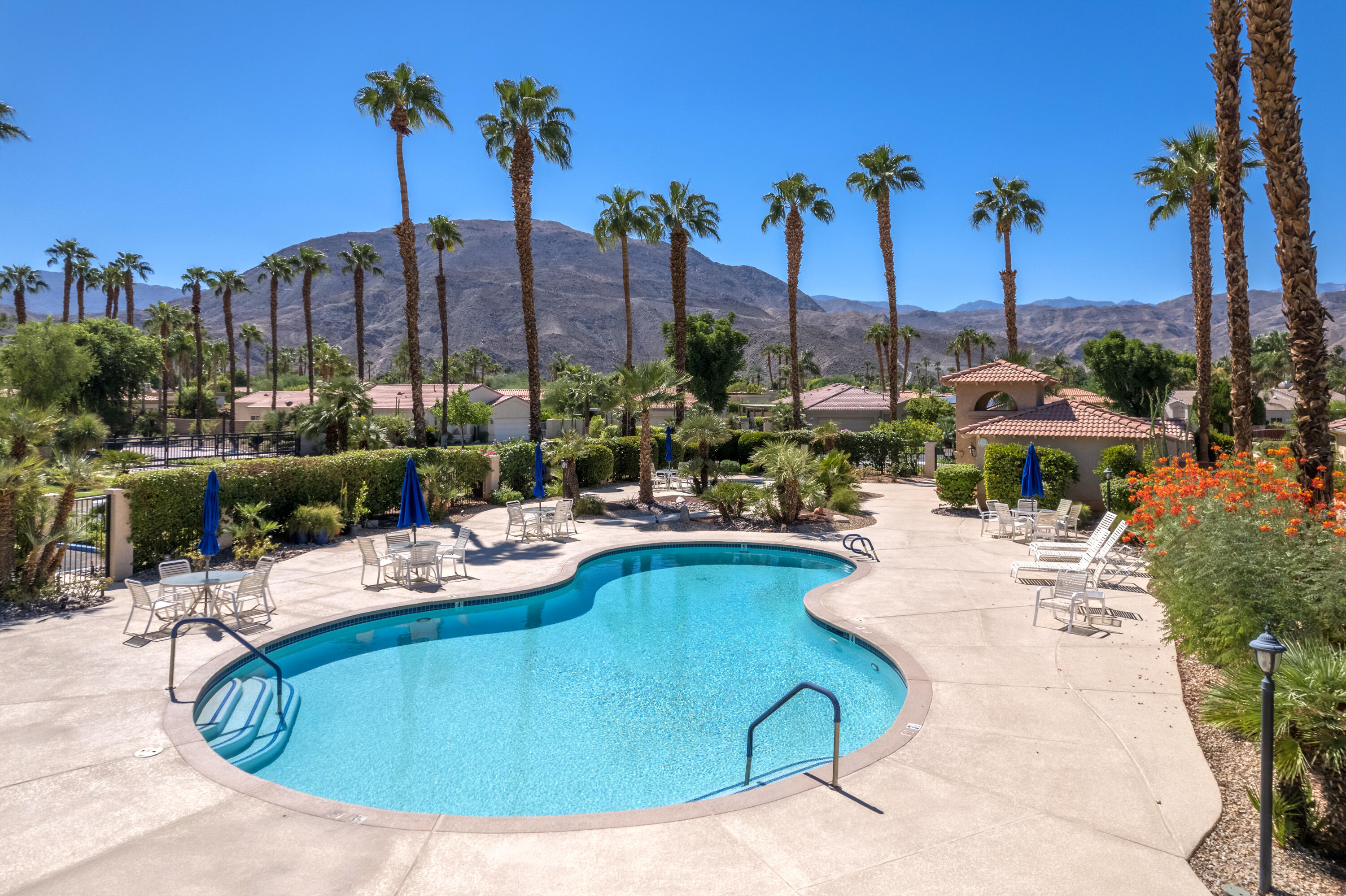 15 Florentina Drive Rancho Mirage, CA 92270 - Photo 34 of 34 a view of a swimming pool with a lounge chairs