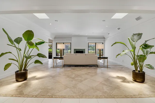 a view of living room with a potted plant