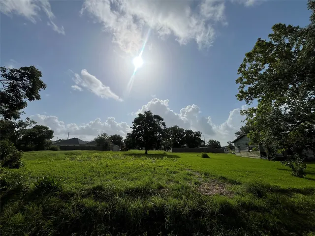 a backyard of a house with lots of green space