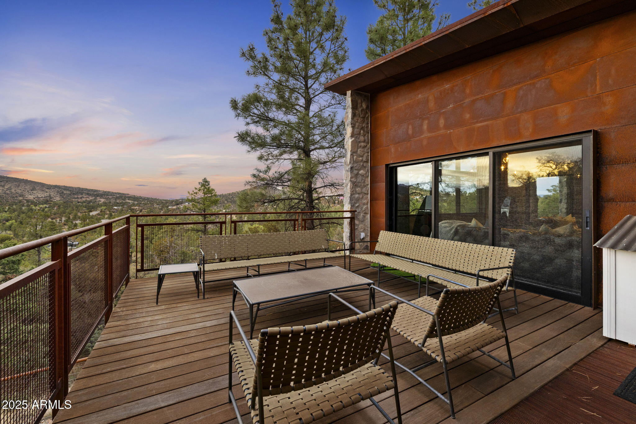 51 Rill Road Prescott, AZ 86305 - Photo 43 of 89 a view of a balcony with wooden floor and outdoor seating