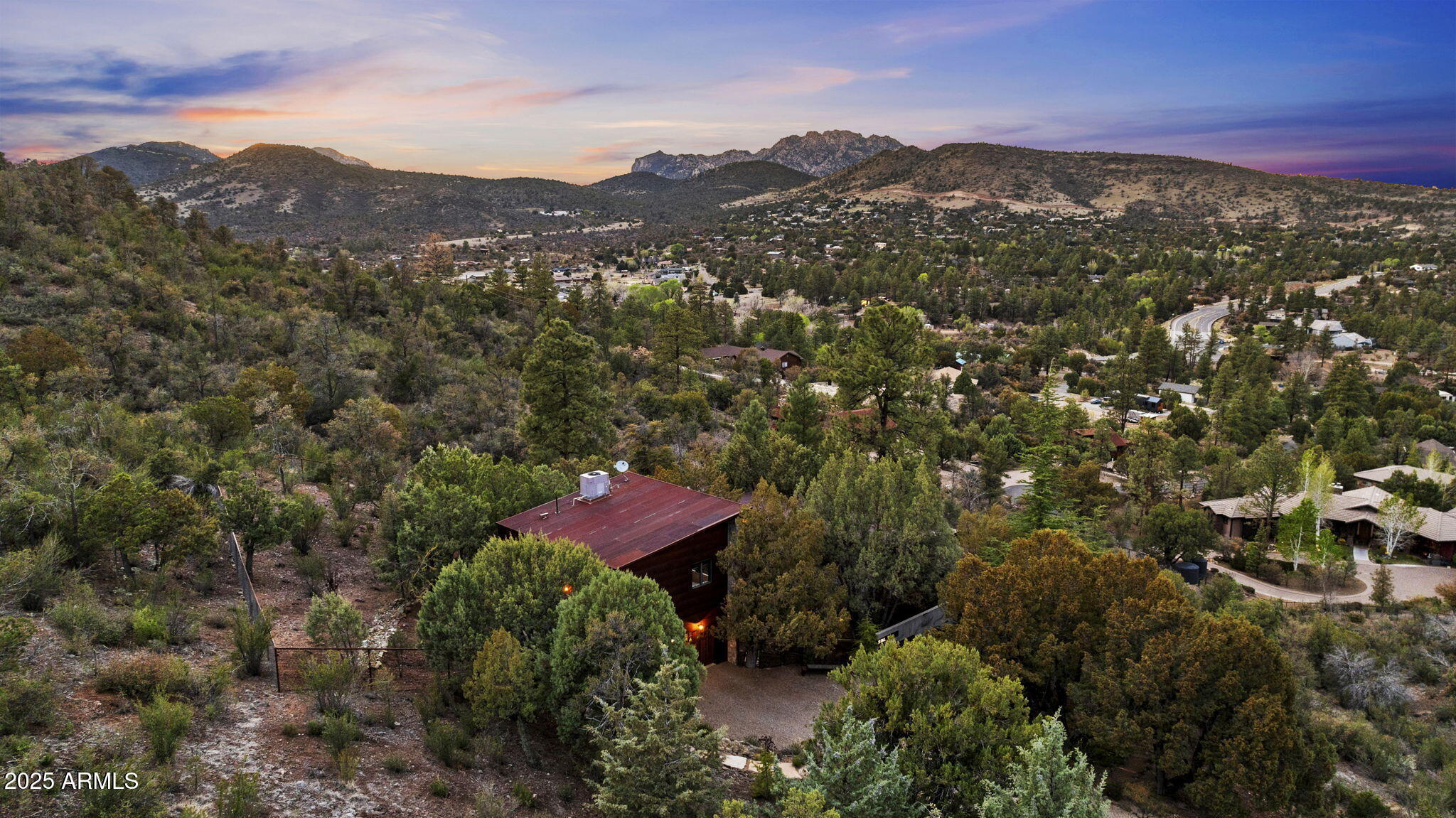 51 Rill Road Prescott, AZ 86305 - Photo 83 of 89 an aerial view of a houses with a lush green hillside