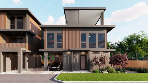 a house view with a garden space