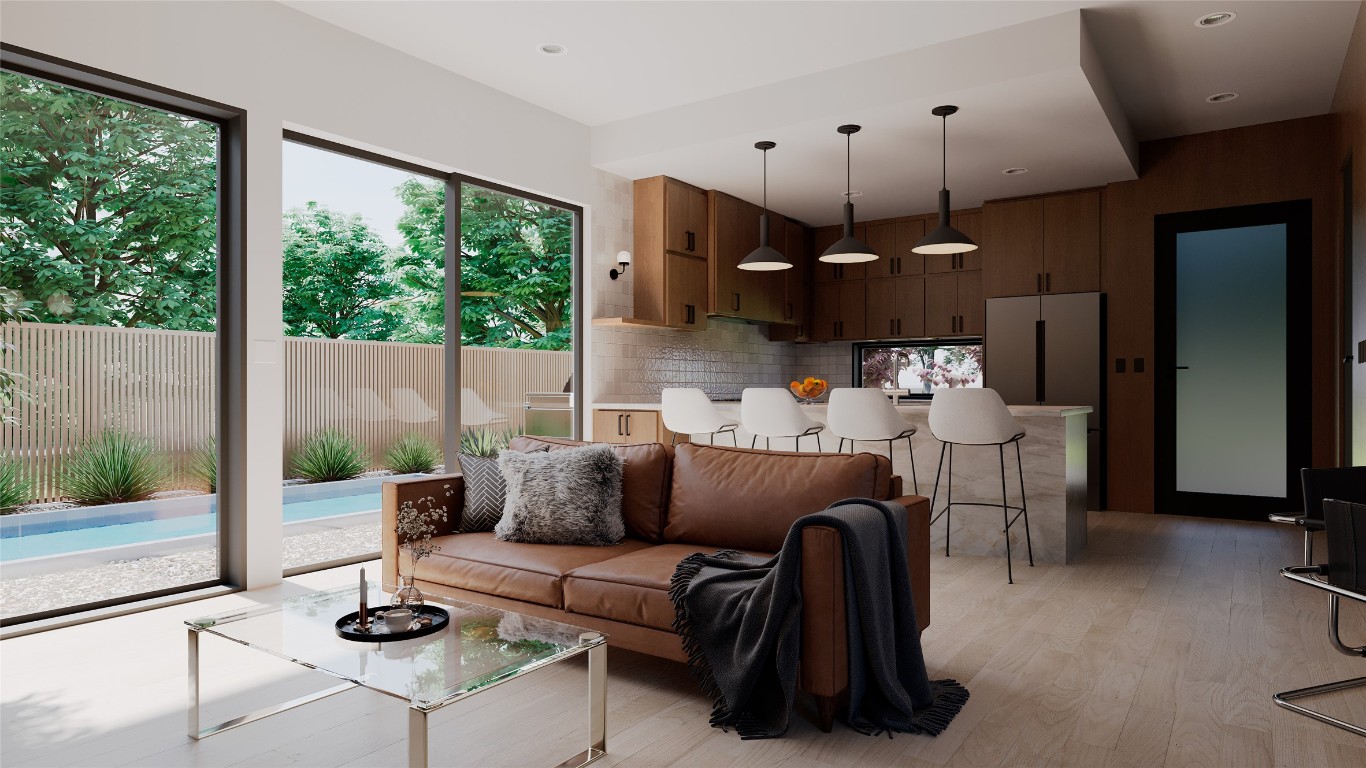 205 Medina Street, Unit 1 Austin, TX 78702 - Photo 2 of 15 Living room with light wood finished floors
