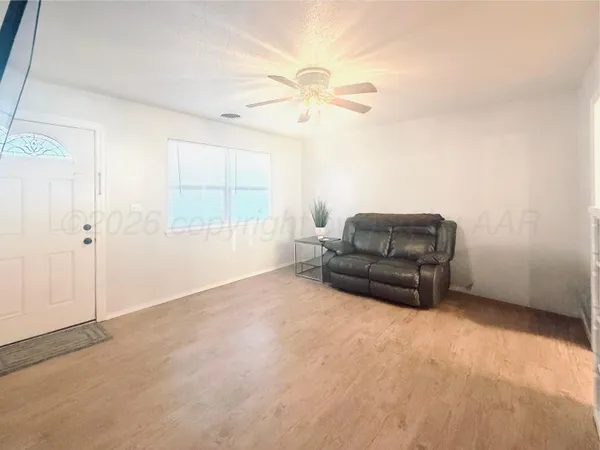 a living room with furniture