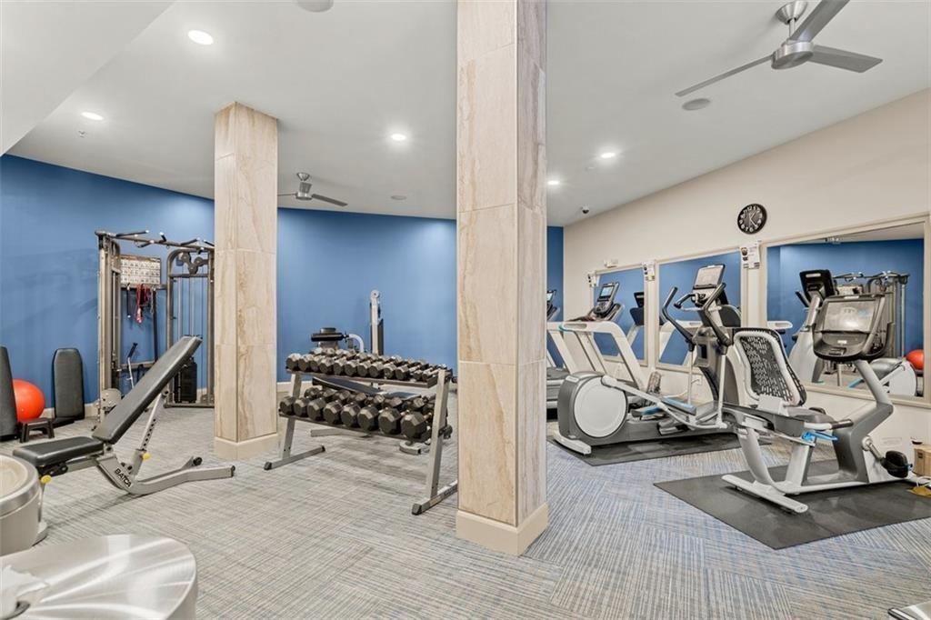 901 Abernathy Road Northeast, Unit 3200 Atlanta, GA 30328 - Photo 8 of 17 a view of a room with gym equipment