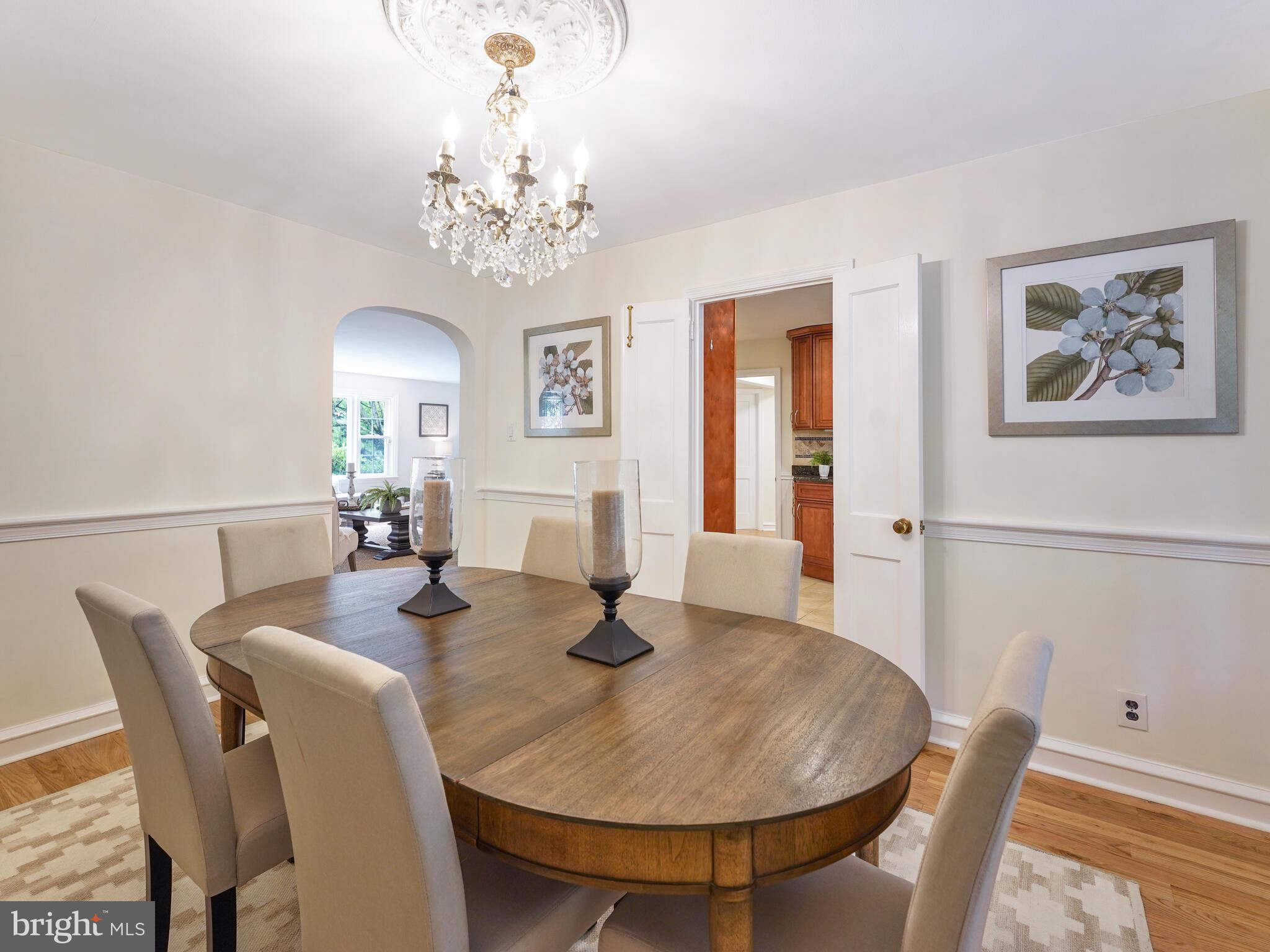 103 Kershaw Road Wallingford, PA 19086 - Photo 13 of 34 Elegant dining room, chandelier included!
