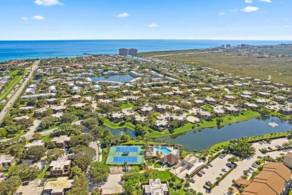 an aerial view of residential building with outdoor space