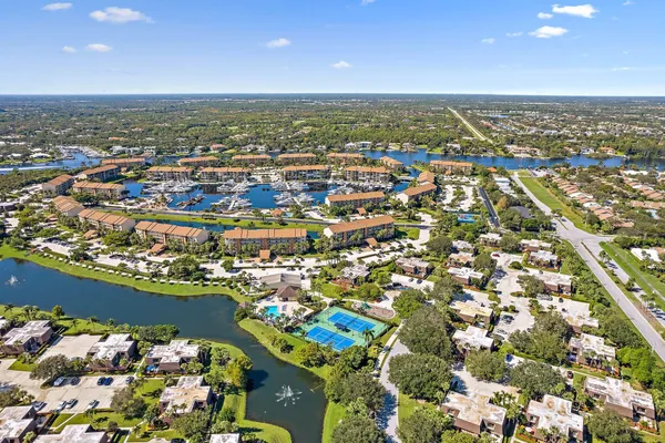 an aerial view of a city