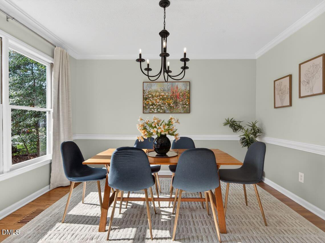 212 Old Fox Trail Durham, NC 27713 - Photo 15 of 35 a view of a dining room with furniture window and outside view