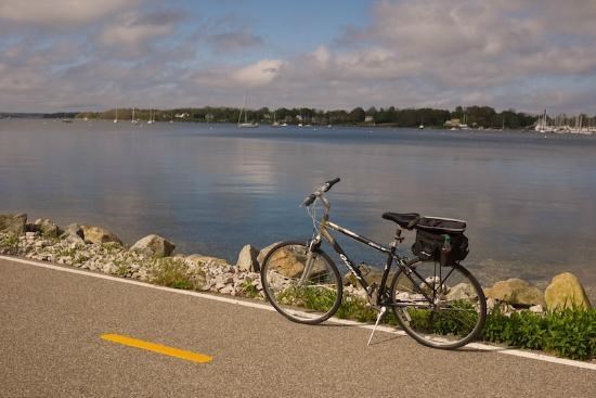 10 Duffield Road Bristol, RI 02809 - Photo 36 of 37 EAST BAY BIKE PATH BIKER STOPS TO TAKE IN THE VIEWS OF BRISTOL HARBOR