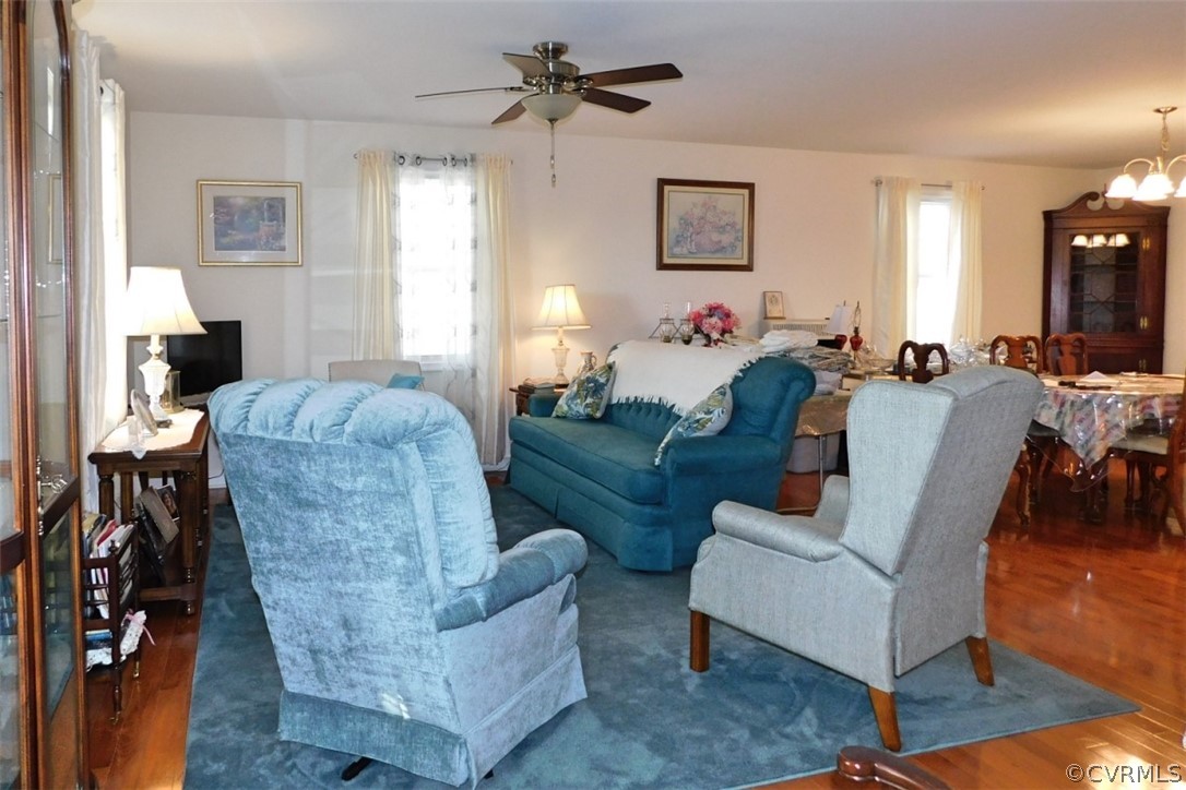 566 Fanny White Road Buckingham, VA 23921 - Photo 8 of 21 a living room with furniture and wooden floor