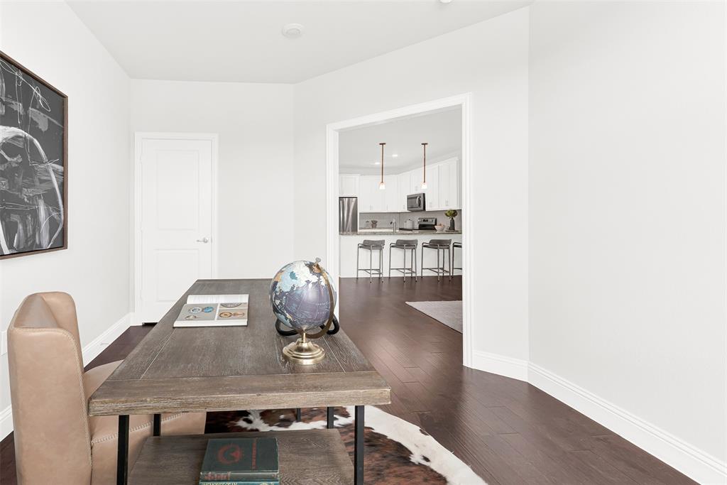 651 Watters Road, Unit 7406 Allen, TX 75013 - Photo 22 of 37 Office, looking into the kitchen and primary living spaces