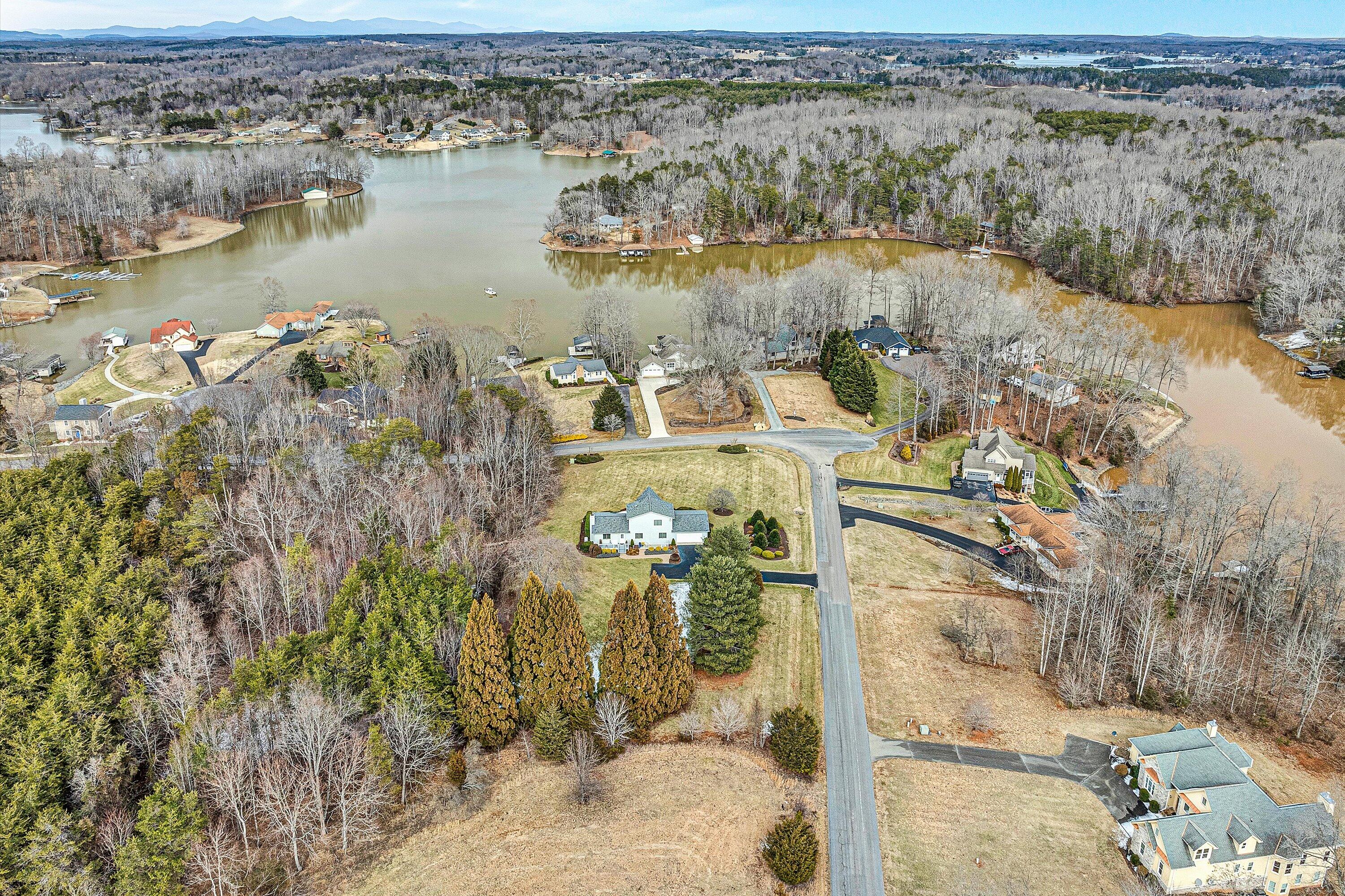 540 Cedar Ridge Road Union Hall, VA 24176 - Photo 41 of 46 an aerial view of a house with a lake view