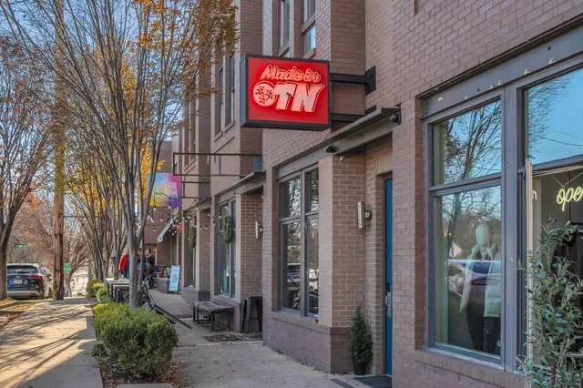 a car parked in front of a building