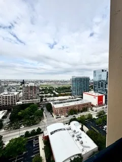 a view of a terrace with sky view