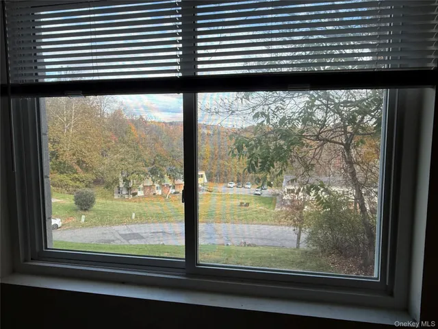 a view of a street from a window