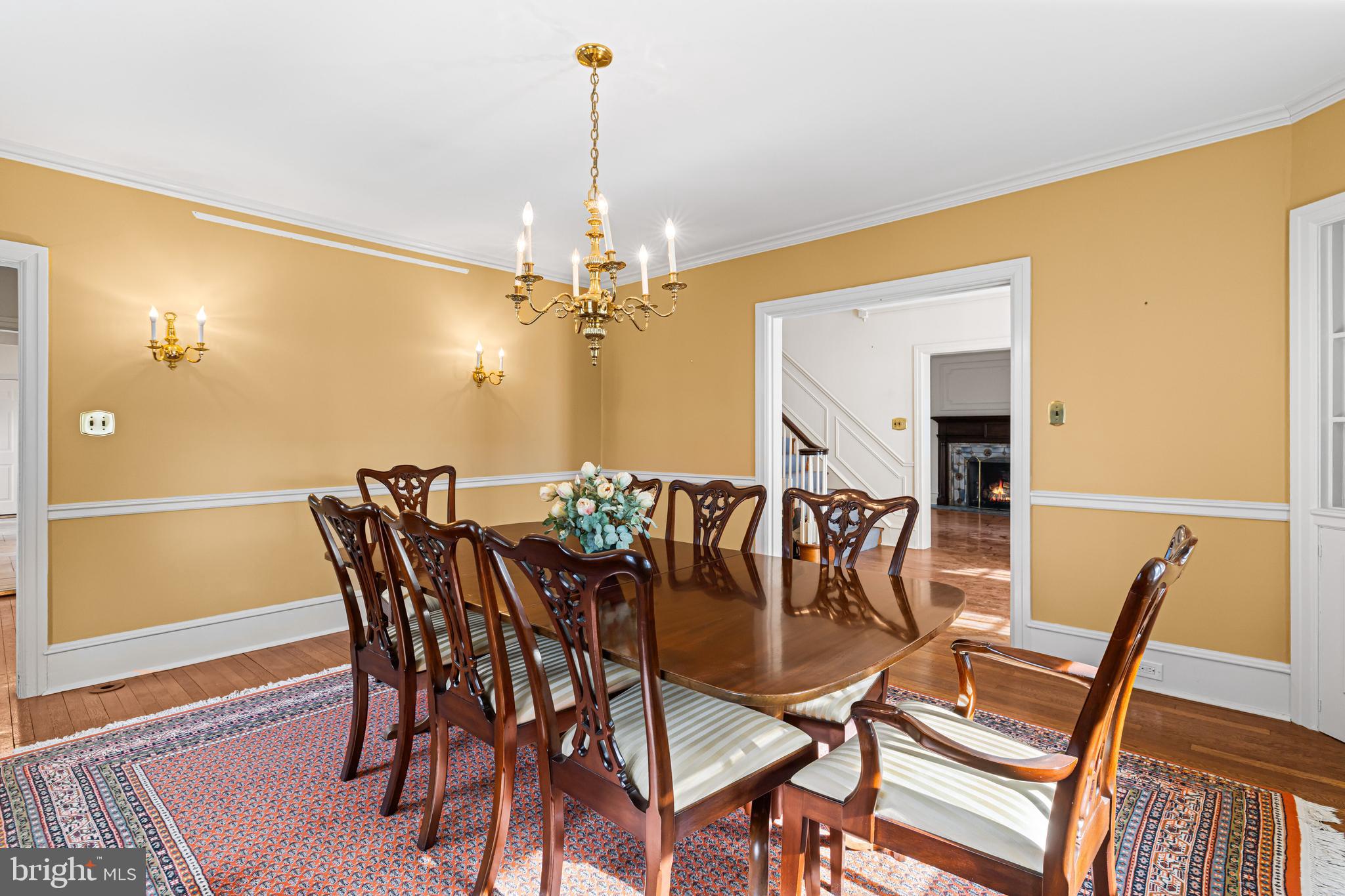 764 Glen Road Jenkintown, PA 19046 - Photo 13 of 57 a view of a dining room with furniture and chandelier