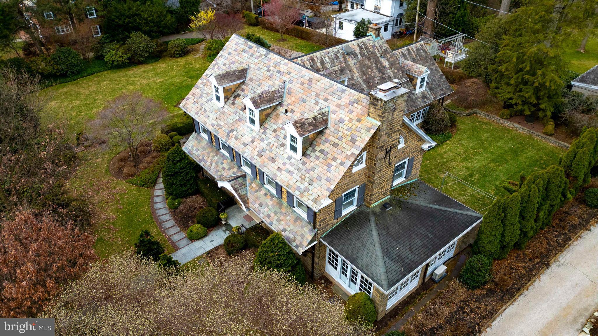 764 Glen Road Jenkintown, PA 19046 - Photo 50 of 57 an aerial view of a house with a yard basket ball court and outdoor seating