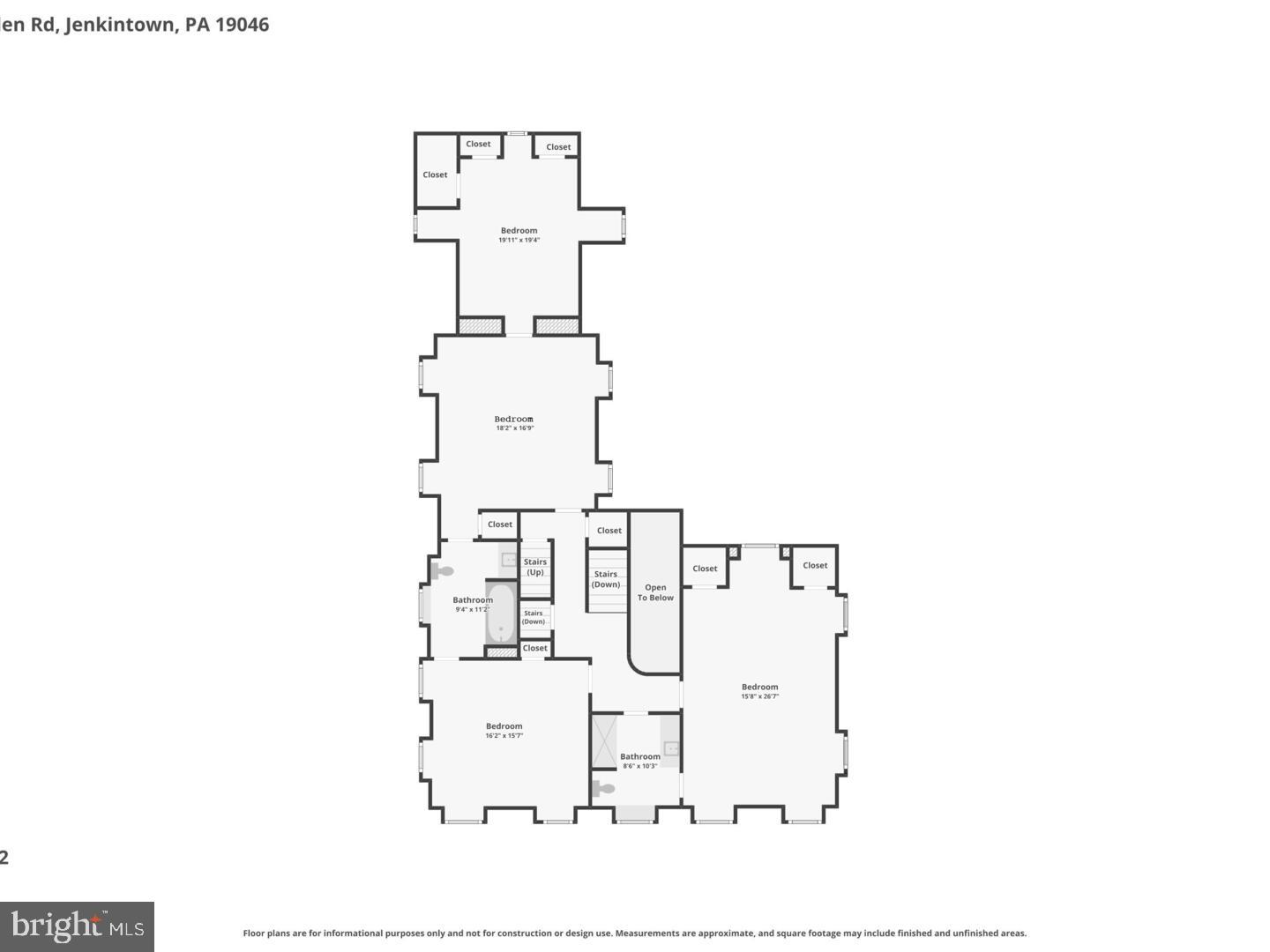 764 Glen Road Jenkintown, PA 19046 - Photo 56 of 57 Second Level Floor Plan