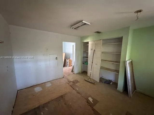 a porch with seating space