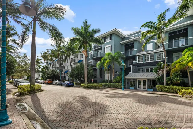 a view of a building with a street