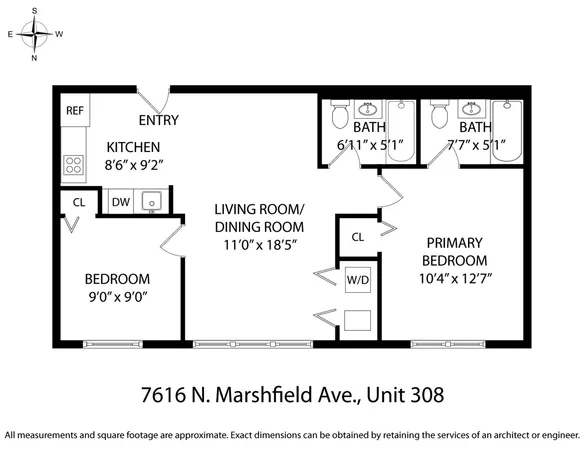$1,984 | 7616 North Marshfield Avenue, Unit 308, Chicago, IL 60626
