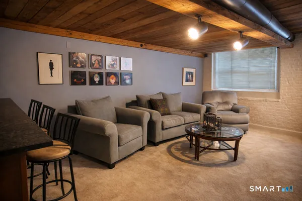 a living room with furniture